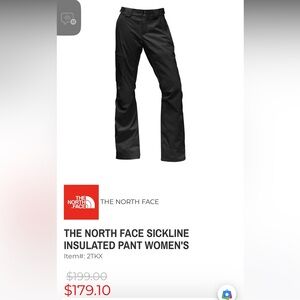 The North Face Women’s Sickline Insulated Ski Pants – Black (Size L Short)